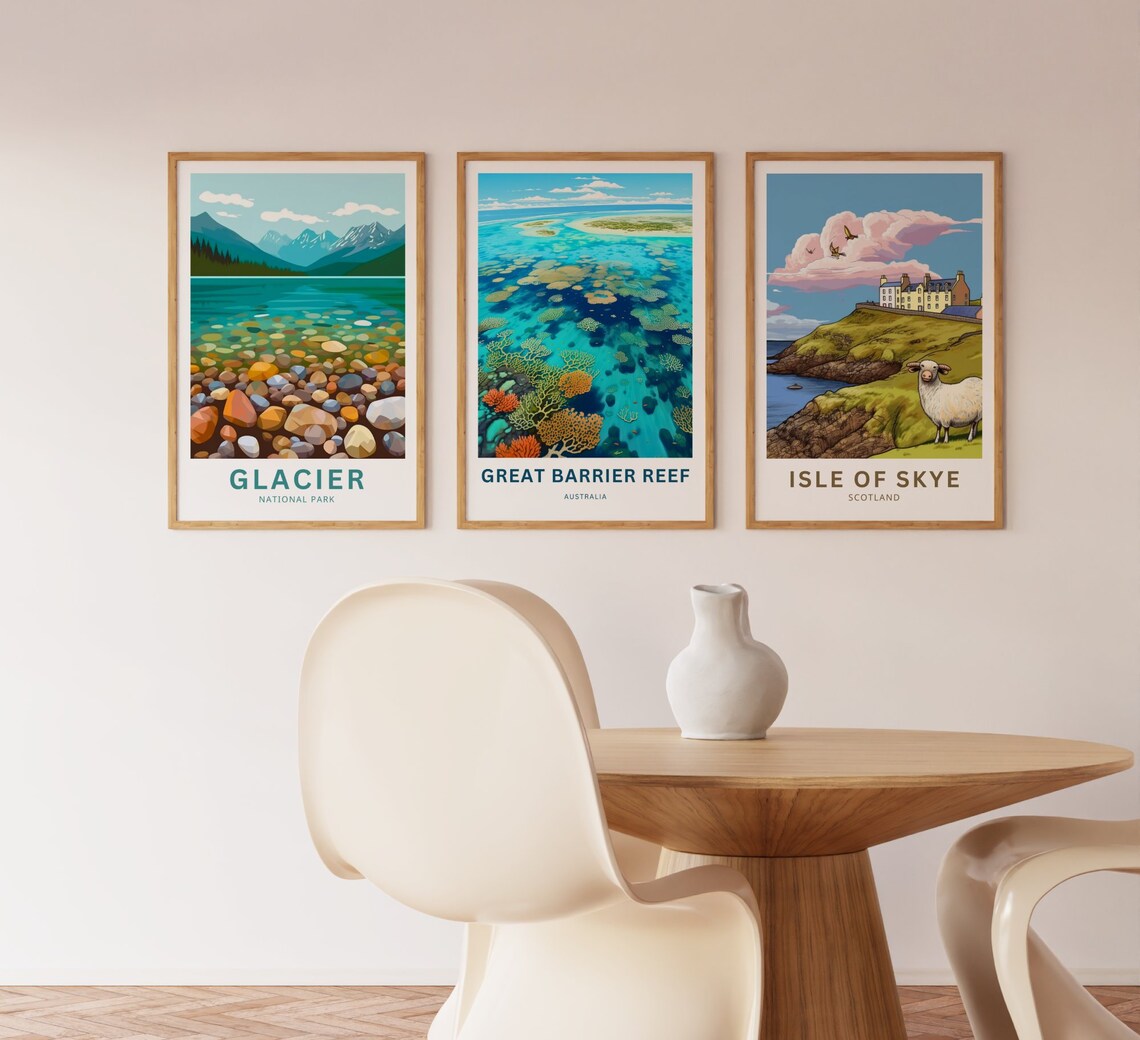 Great Barrier Reef Australia Turquoise Atoll Lagoon Scene Poster