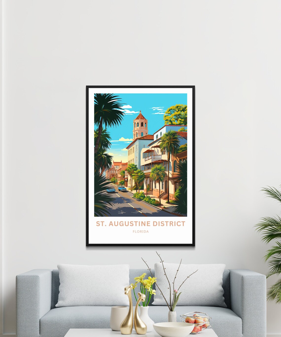 St. Augustine District Florida Historic Street Vintage Travel Poster - Image 3