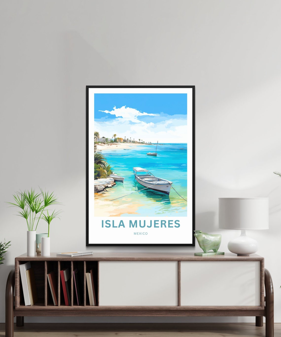 Isla Mujeres Travel Print Isla Mujeres Poster Mexico Wall Art Framed Present Gift Mexico Present - Image 2