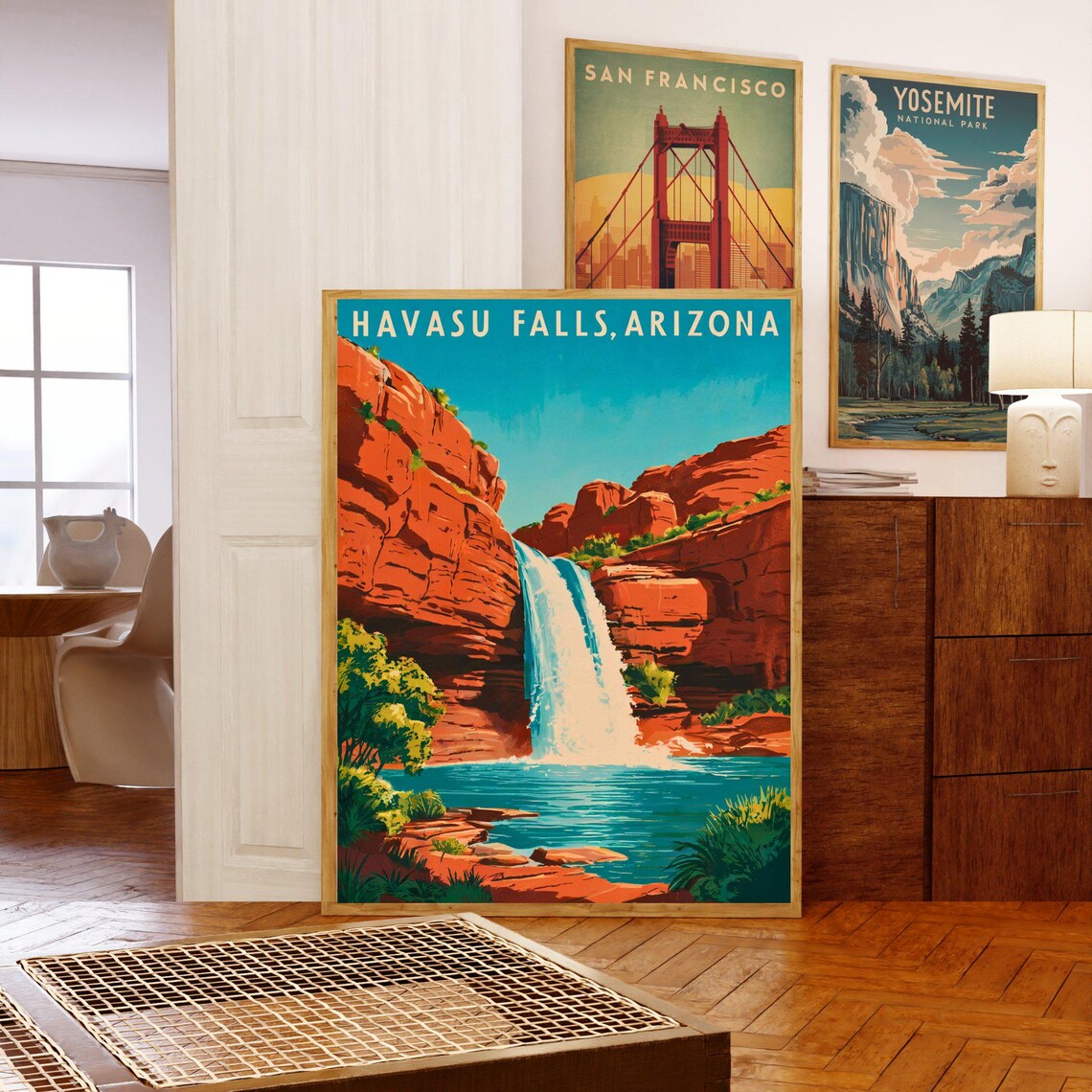 Havasu Falls Arizona Waterfall Canyon Retro Travel Poster Art - Image 5