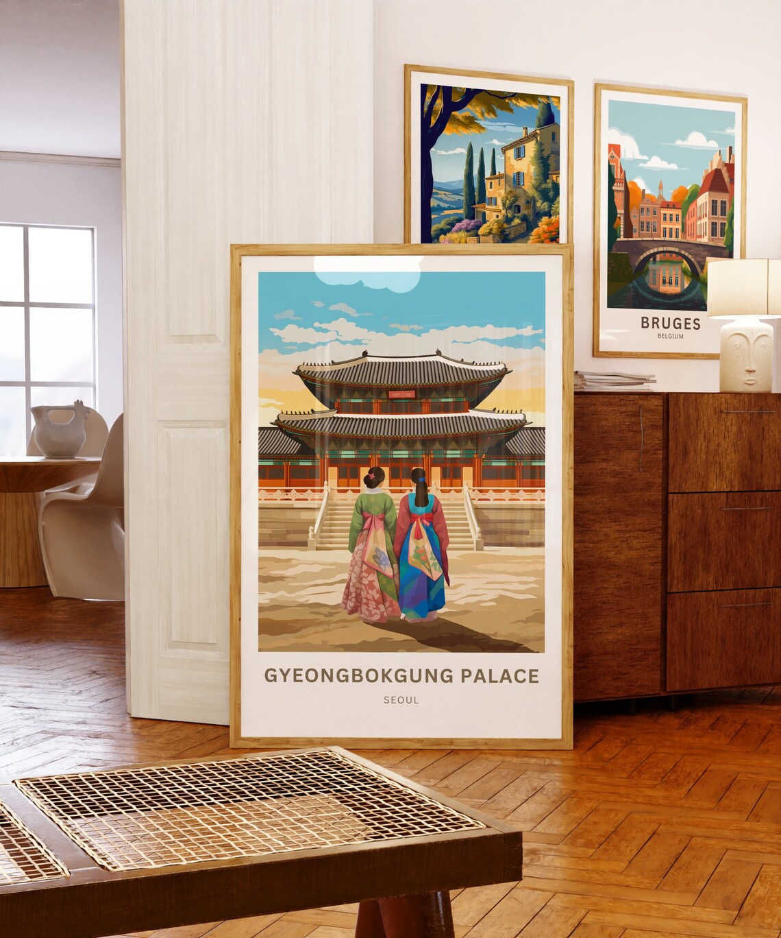 Gyeongbokgung Palace Seoul Custom Name Korean Heritage Travel Poster - Image 5