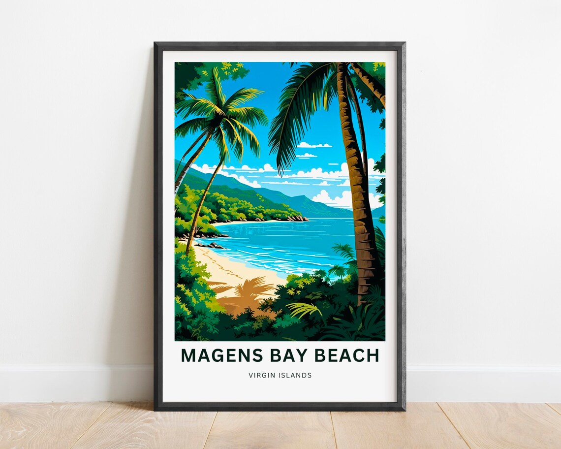 Magens Bay Beach Virgin Islands Palm Bay Tropical View Poster