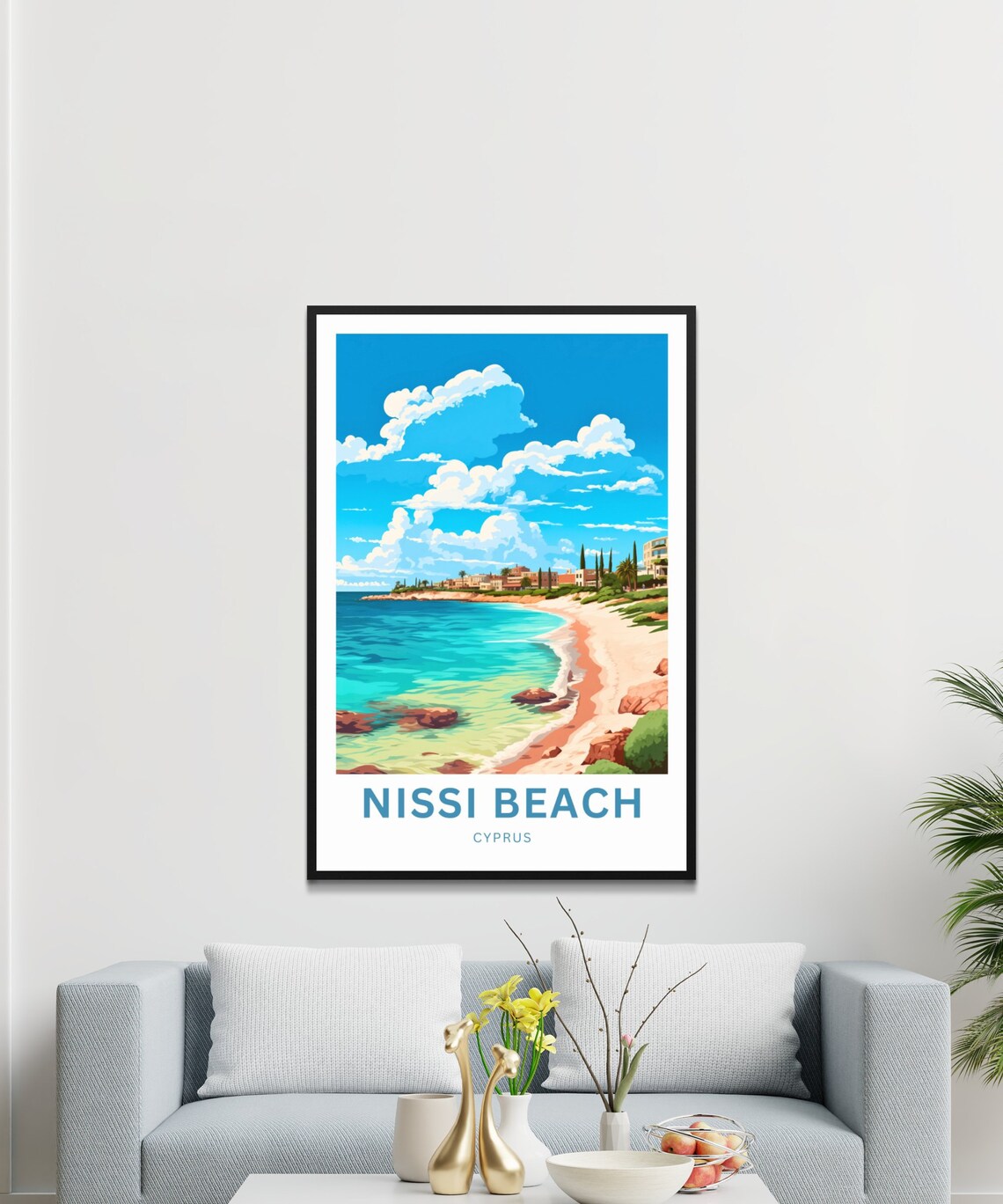 Nissi Beach Personalized Bay Town Seaside View Travel Poster - Image 3
