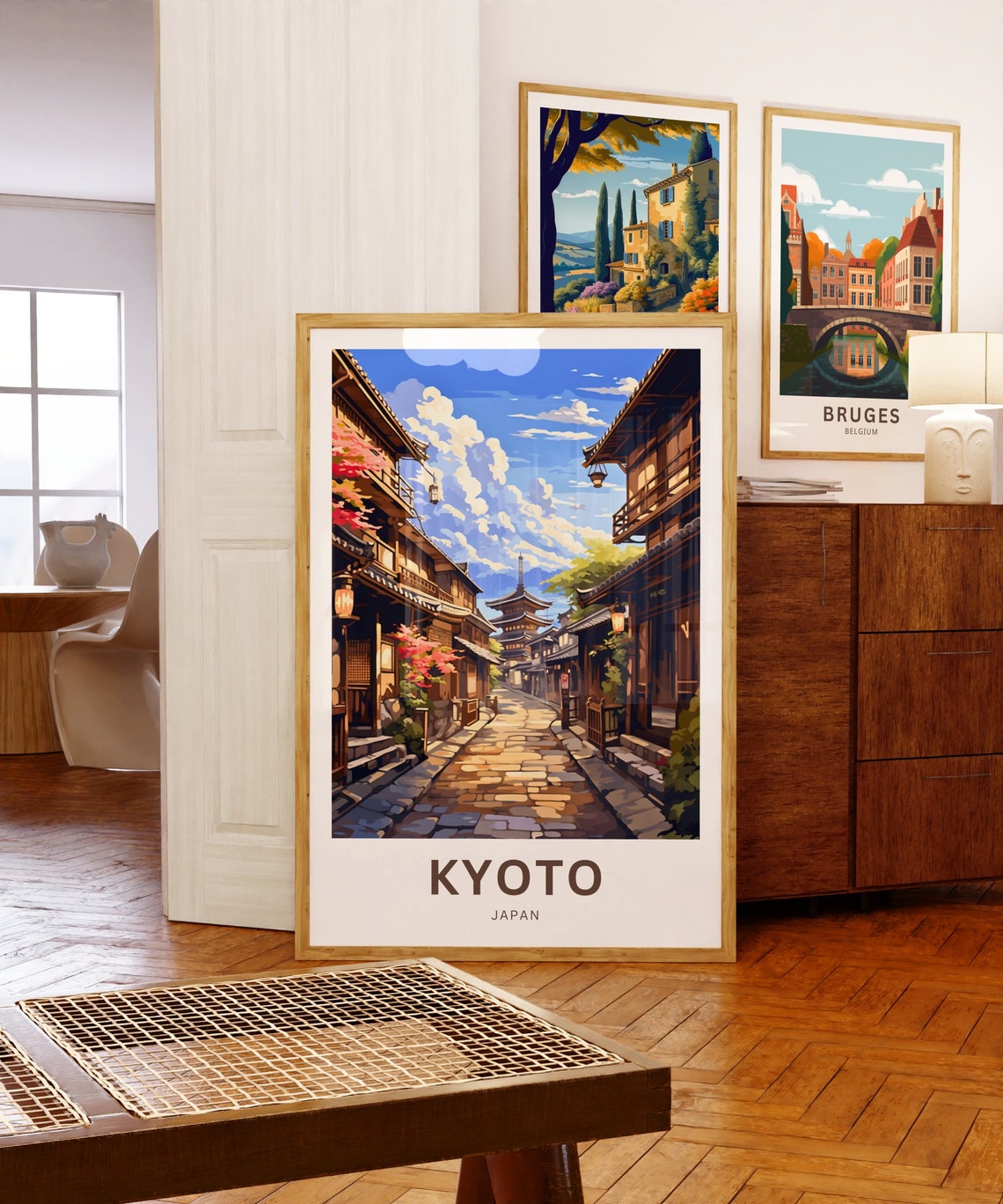 Personalized Kyoto Japan Old Town Street Pagoda Scene Poster - Image 5