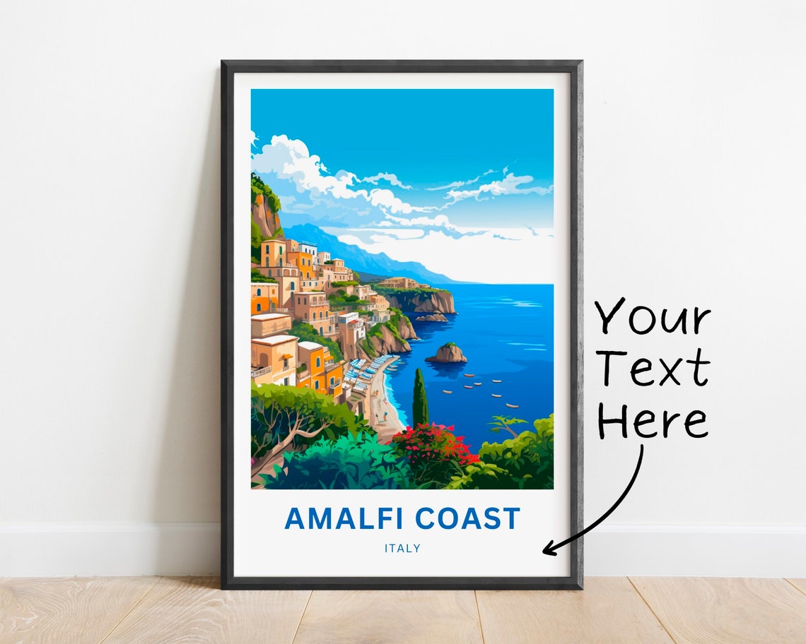 Amalfi Coast Italy Cliffside Village Overlooking The Sea Poster
