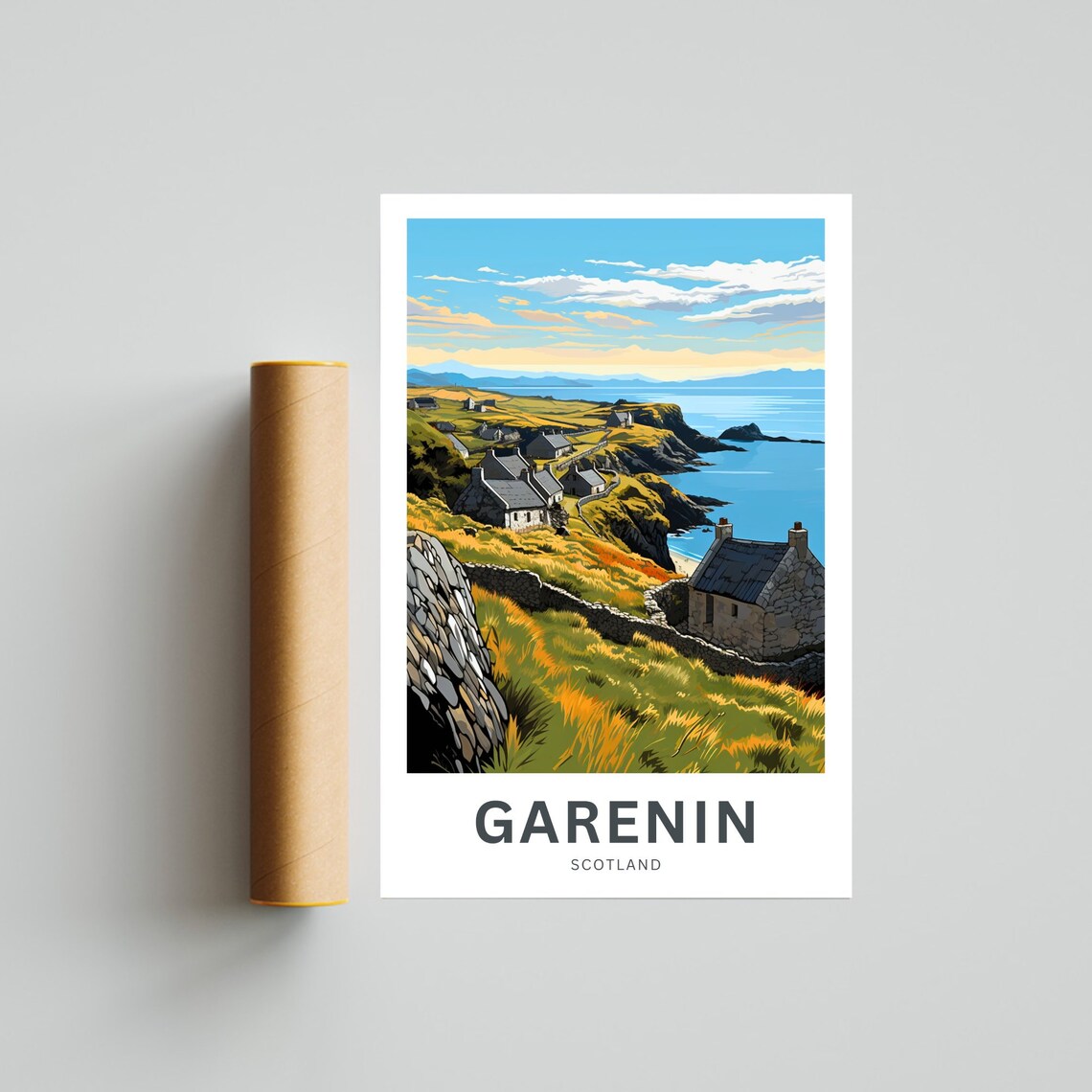 Garenin Scotland Coastal Croft Village Cliffs Sea Travel Poster - Image 4