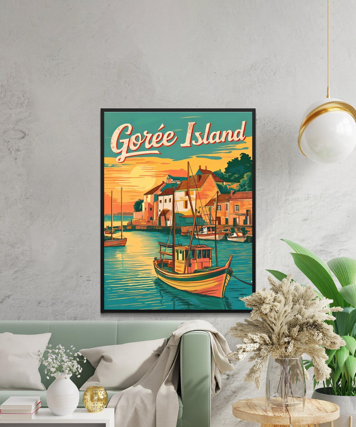 Goree Island Senegal Sunset Harbor Fishing Boats Vintage Poster - Image 4