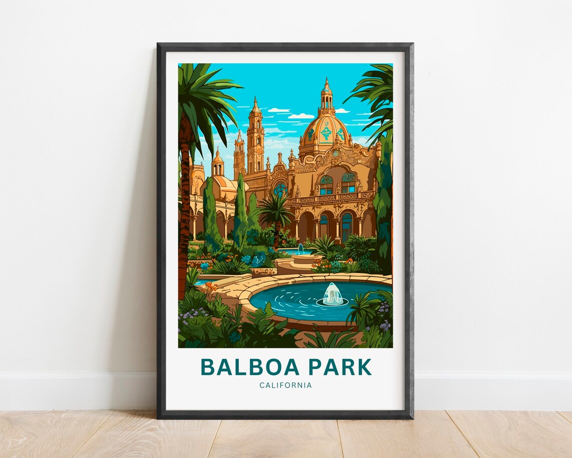 Balboa Park California Grand Spanish Dome Garden Fountain Poster