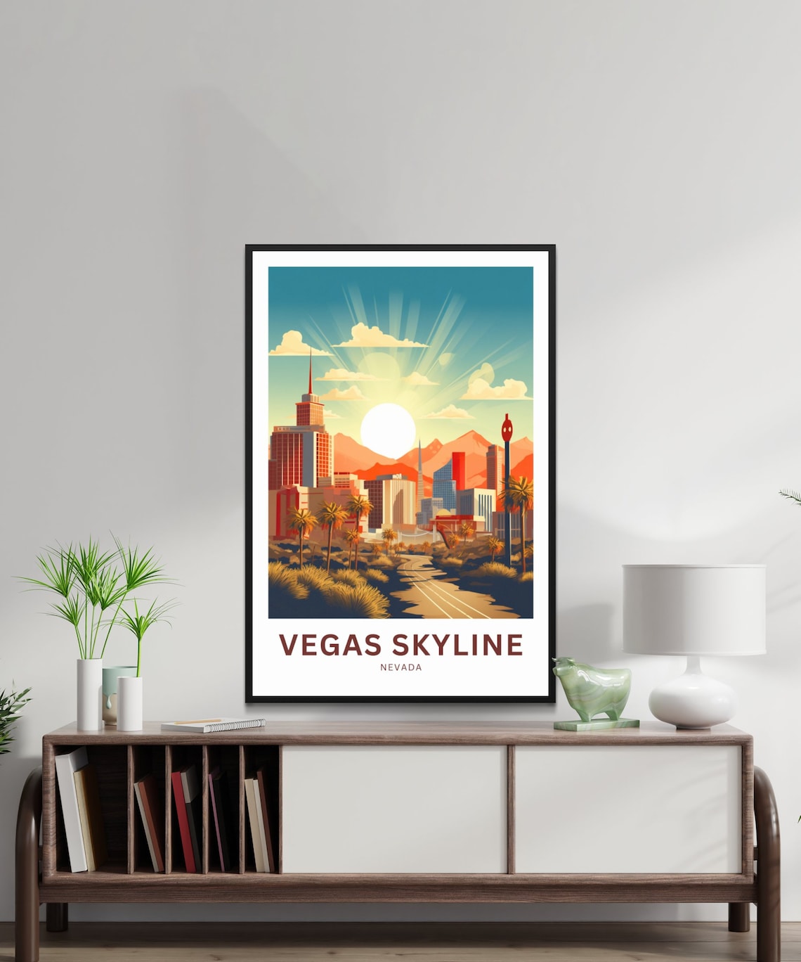 Vegas Skyline Nevada Desert Sunset City Lights Travel Poster - Image 2