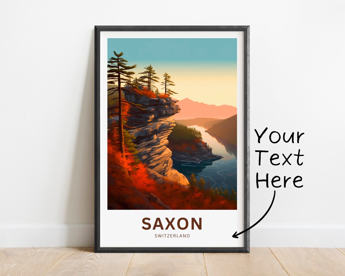 Saxon Switzerland Sunrise Cliff Overlook Custom Travel Poster