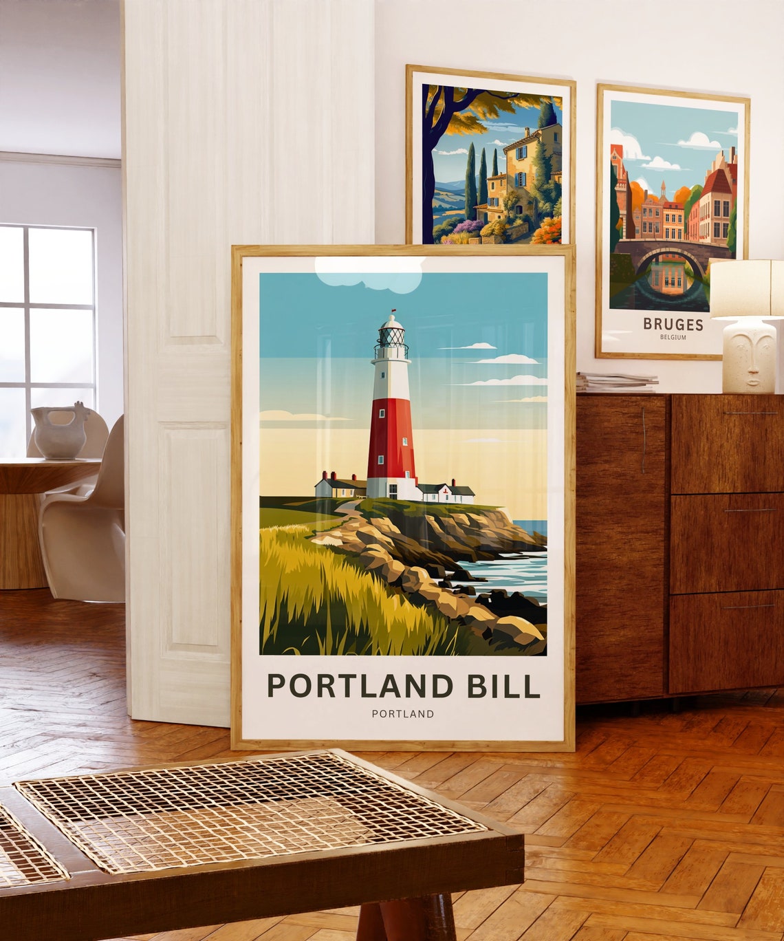 Portland Bill Lighthouse Headland Coastal Grass Cliffs Poster - Image 5