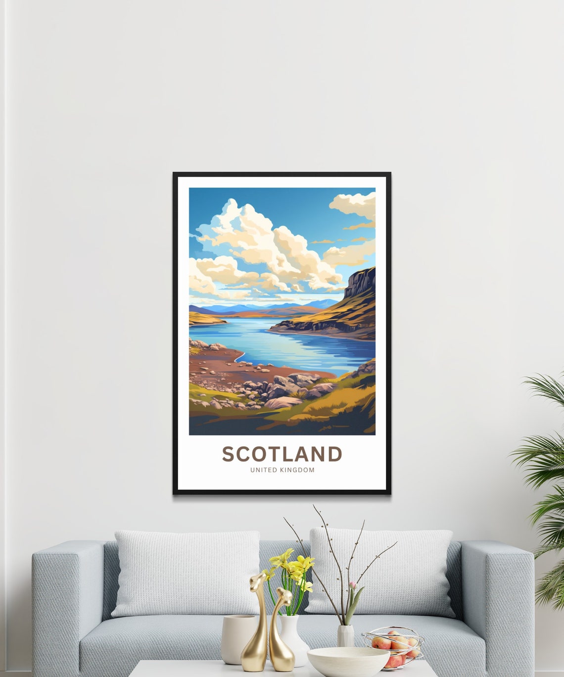 Scotland United Kingdom Highland Loch Personalized Custom Poster - Image 2