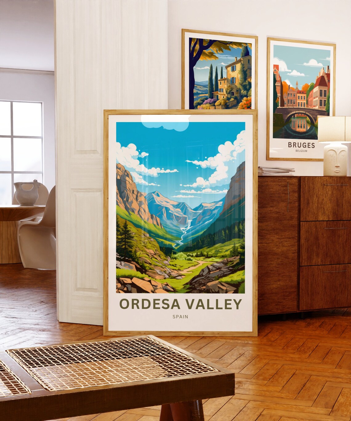 Ordesa Valley Spain Pyrenees Waterfall Valley Green Travel Poster - Image 5