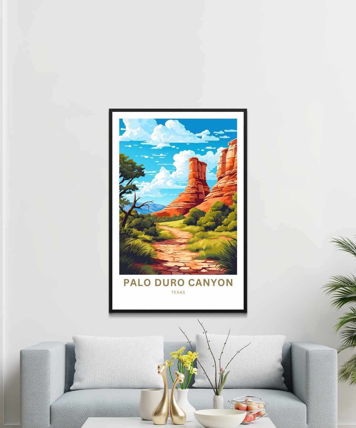Palo Duro Canyon Texas Red Rock Spires Custom Text Personalized Poster - Image 3