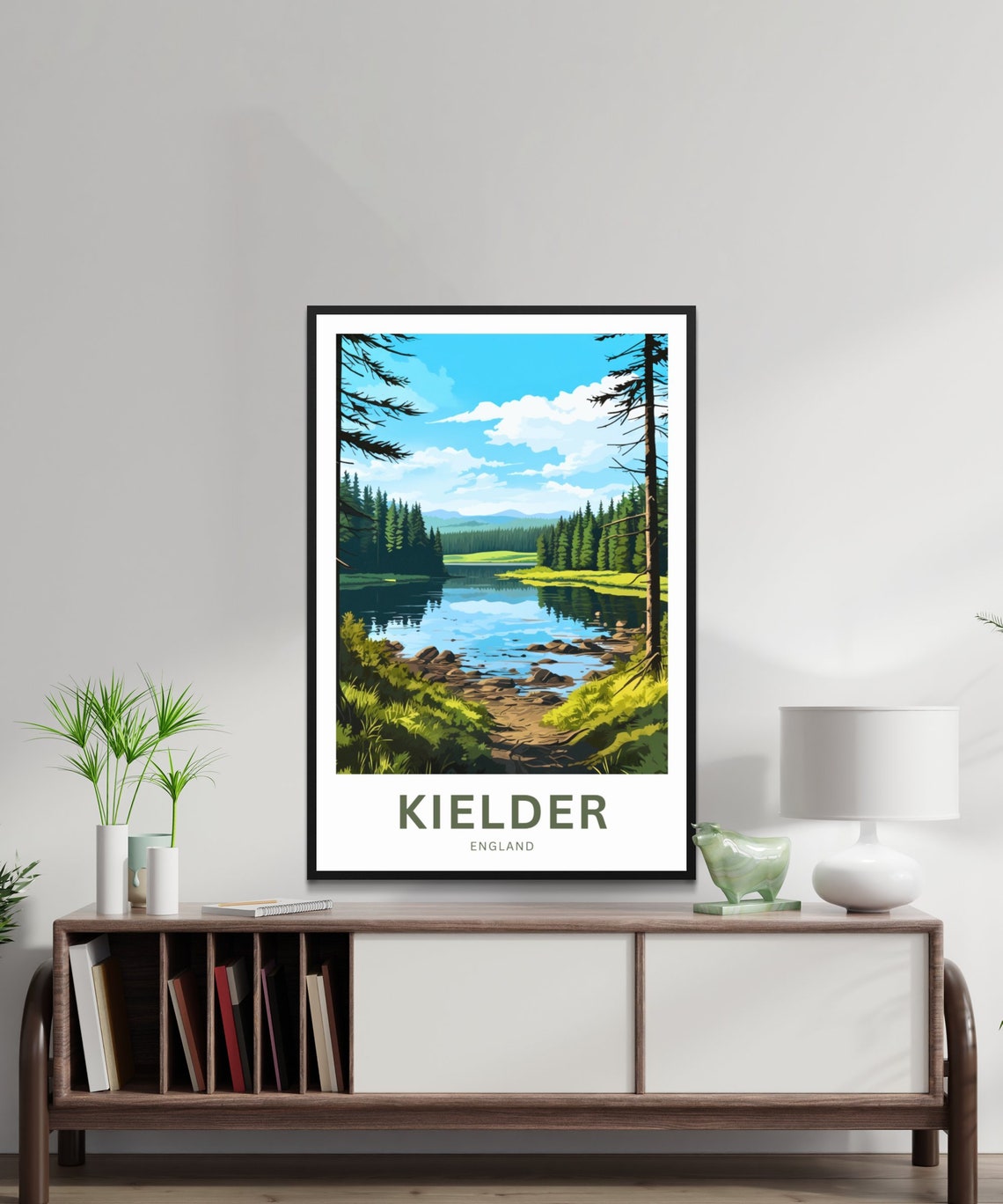 Kielder England Forest Trail Lake Hills Personalized Travel Poster - Image 2