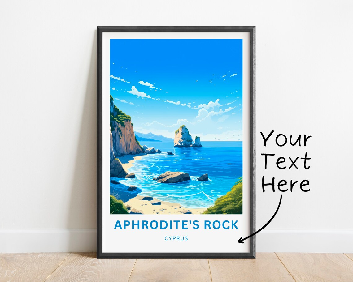 Personalized Aphrodites Rock Travel Poster, Cyprus