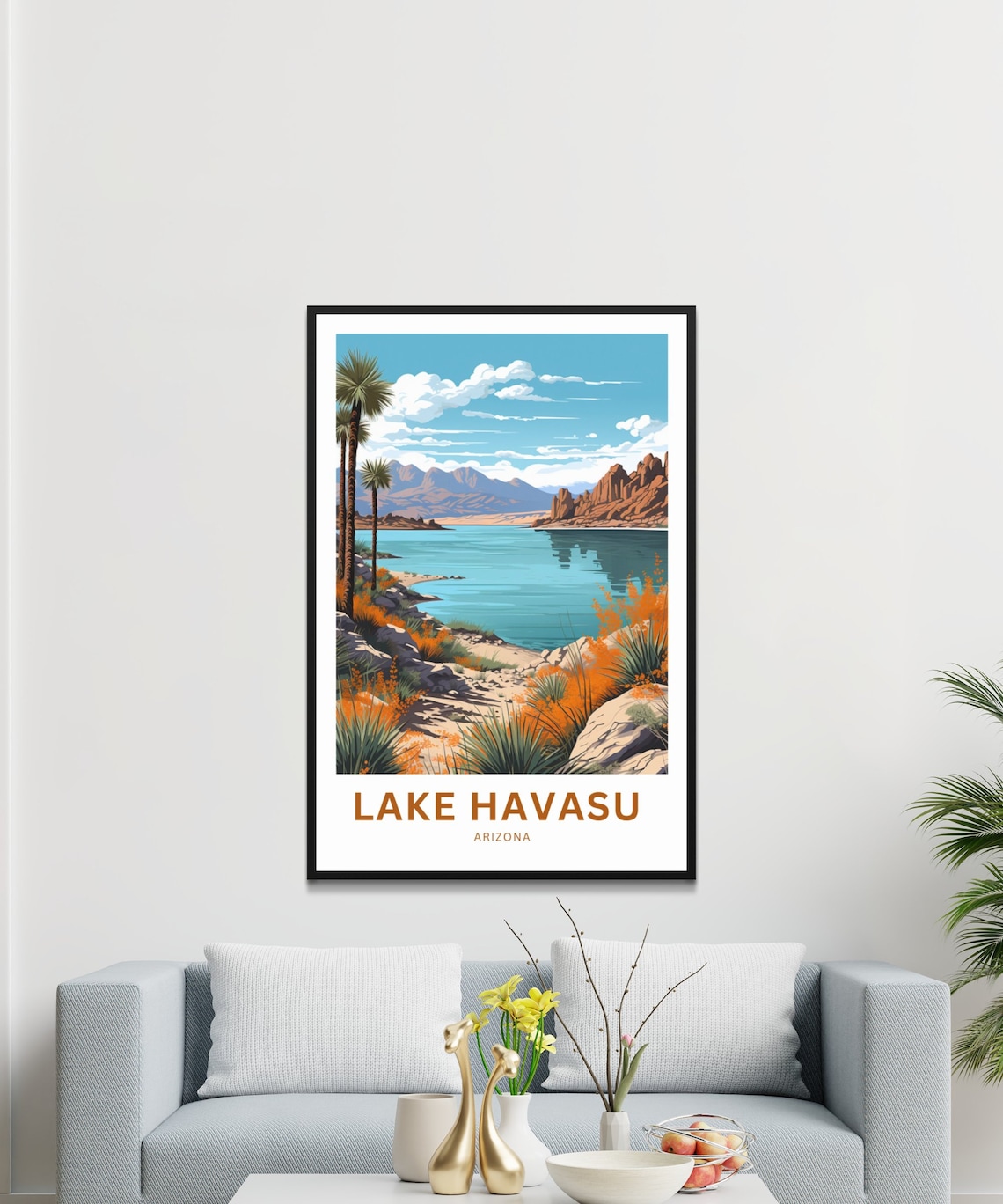 Lake Havasu Arizona Personalized Desert Lake Oasis Travel Poster - Image 3