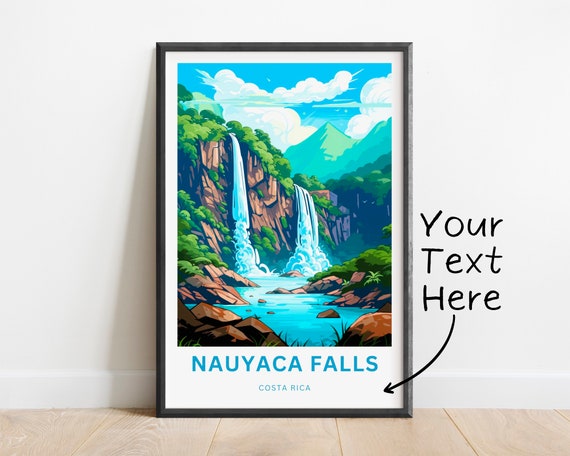 Personalized Nauyaca Travel Print Nauyaca Poster Costa Rica Wall Art Framed Present Gift Costa Rica Present