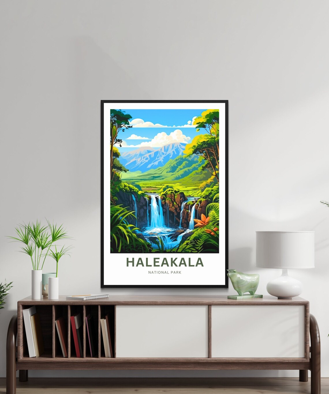 Haleakala National Park Hawaii Waterfall Tropical Travel Poster - Image 2