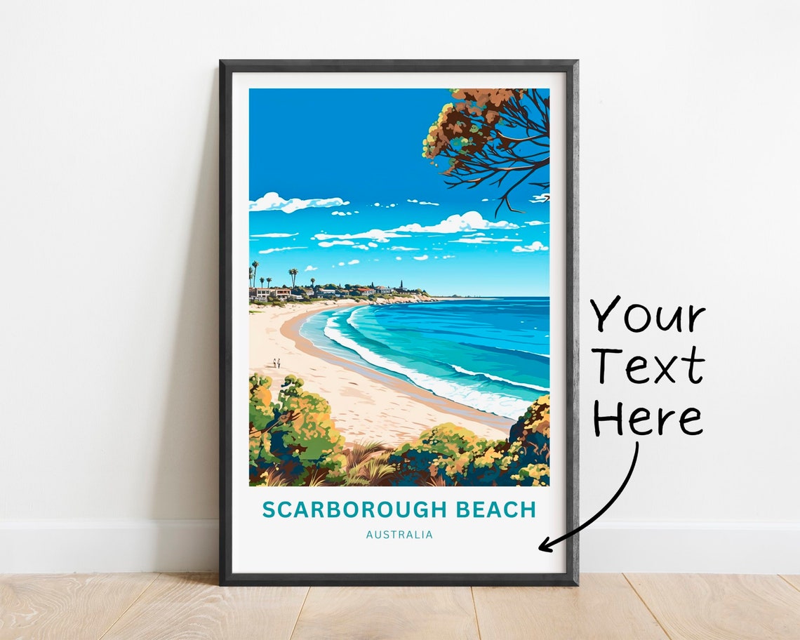 Personalized Scarborough Beach Australia Bay View Travel Poster