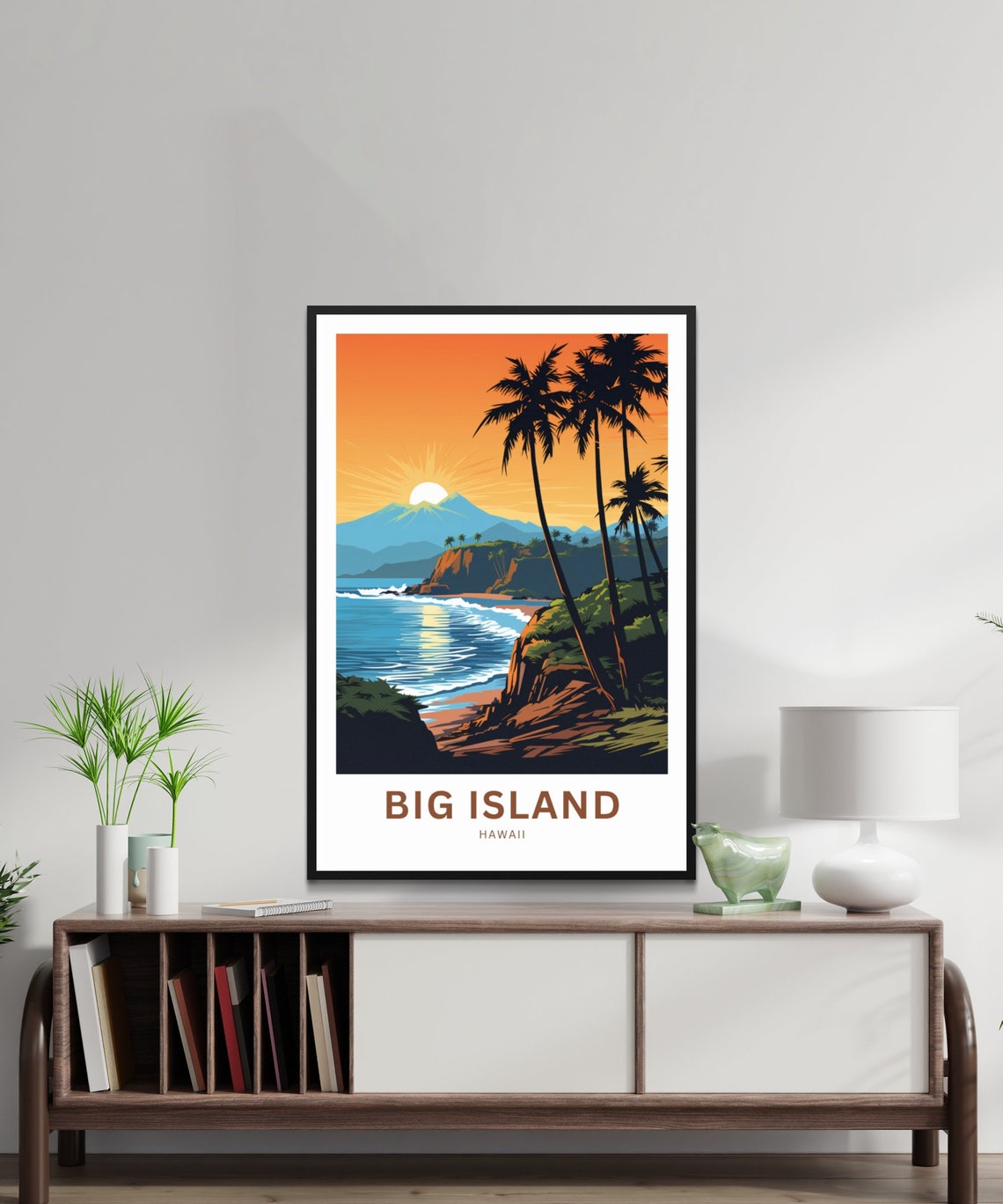 Personalized Big Island Hawaii Sunset Beach Custom Travel Poster - Image 2