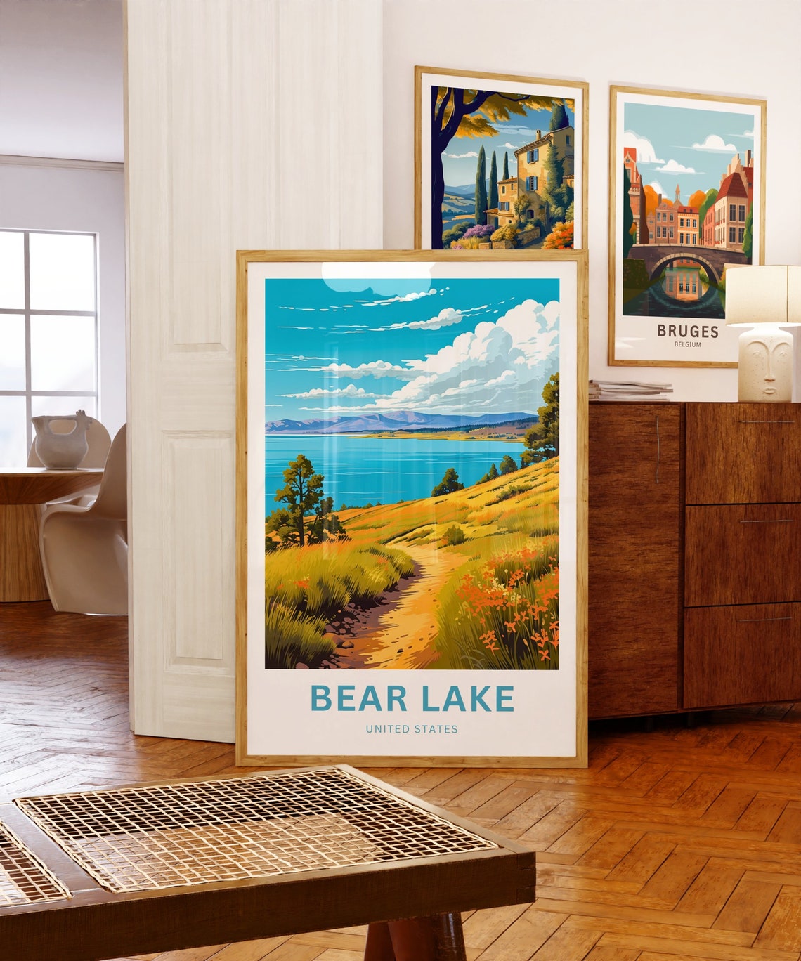 Bear Lake United States Lakeside Trail Through Wildflower Hills Poster - Image 5