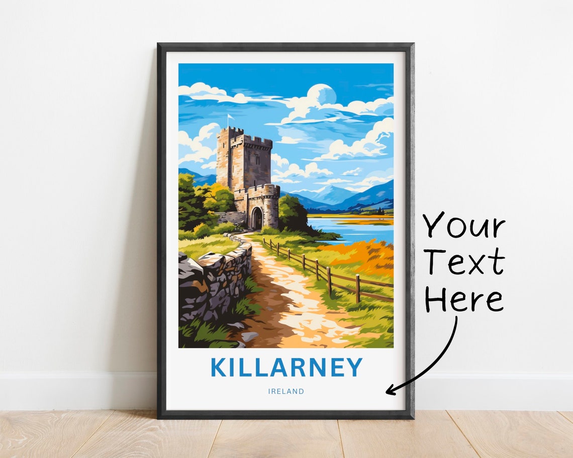 Killarney Ireland Tower House Path Scenic Personalized Poster
