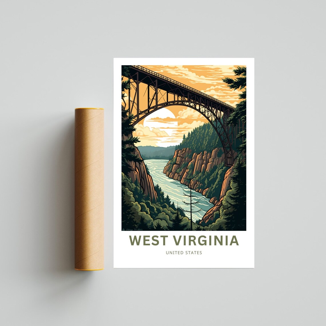 West Virginia Travel Poster, United States Wall Art - Image 4