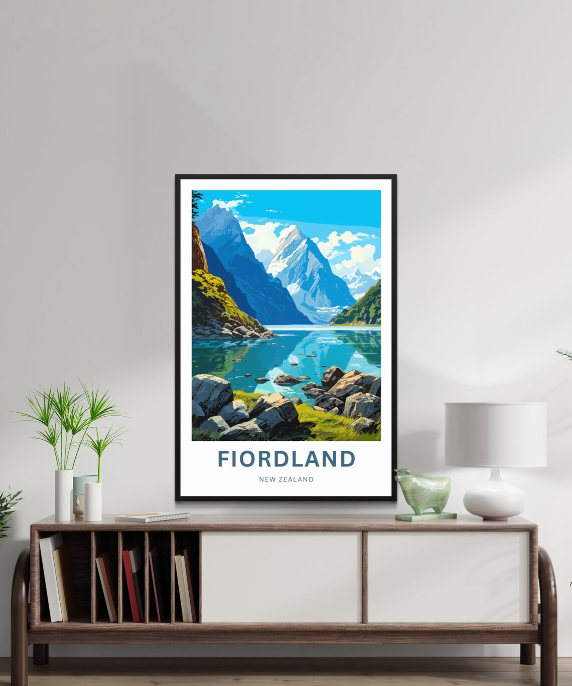 Fiordland New Zealand Towering Fiord Peaks Personalized Poster - Image 2