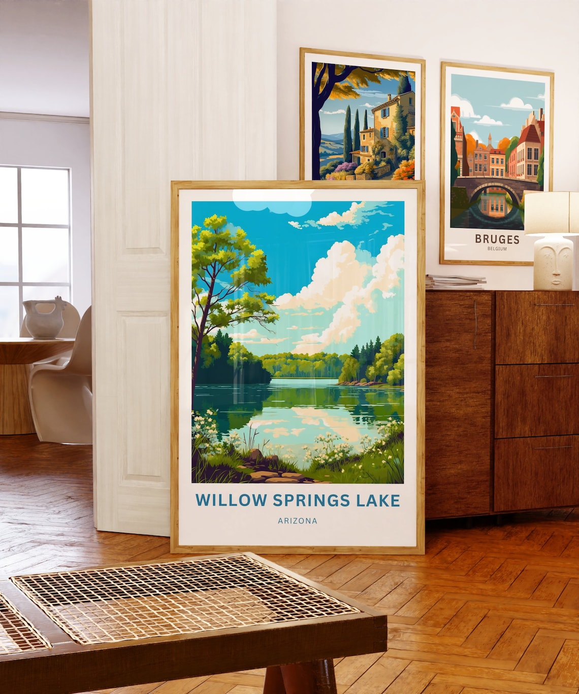Willow Springs Lake Arizona Calm Water Lakeside Travel Poster - Image 5