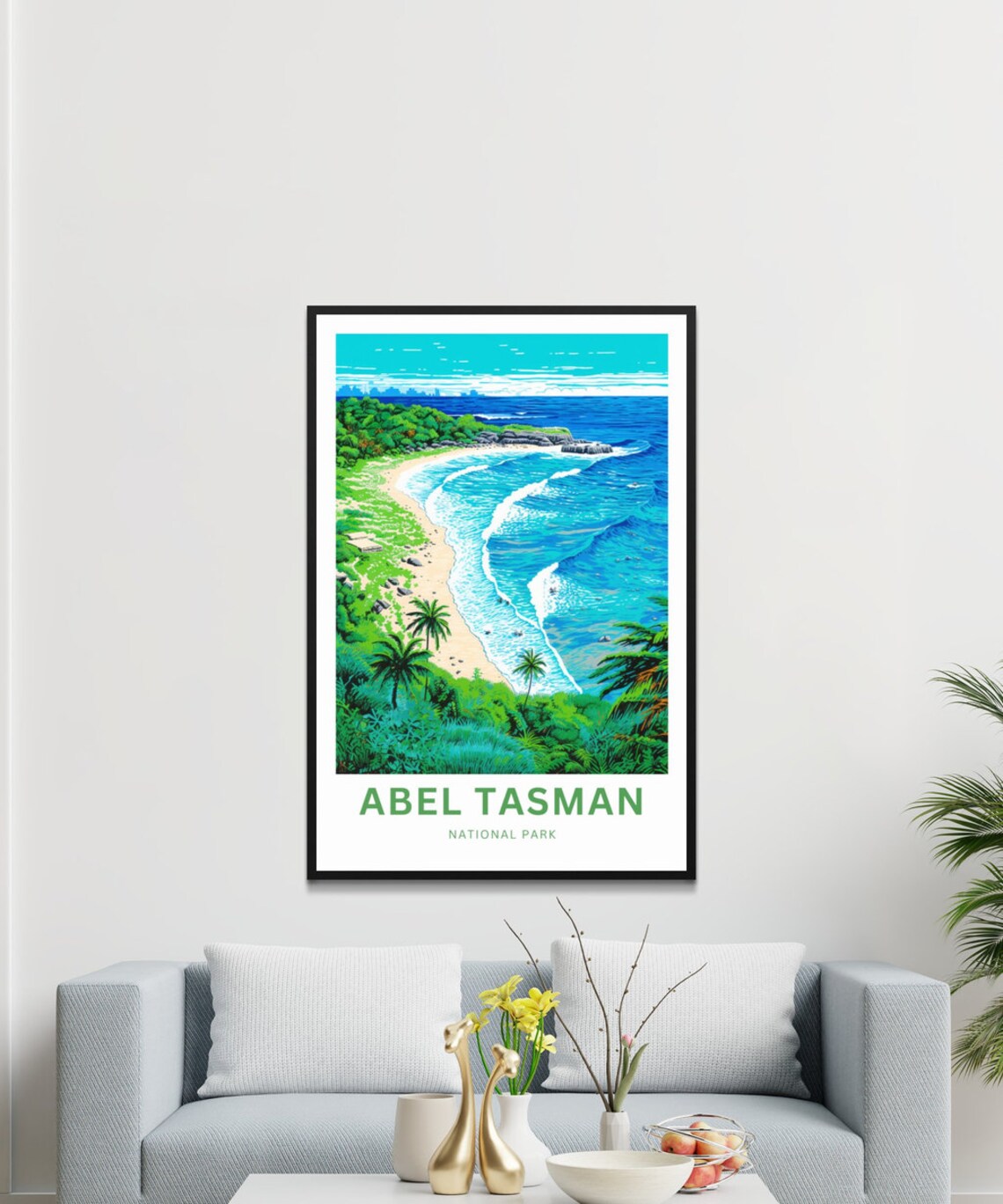 Abel Tasman National Park New Zealand Coastal Beach Travel Poster