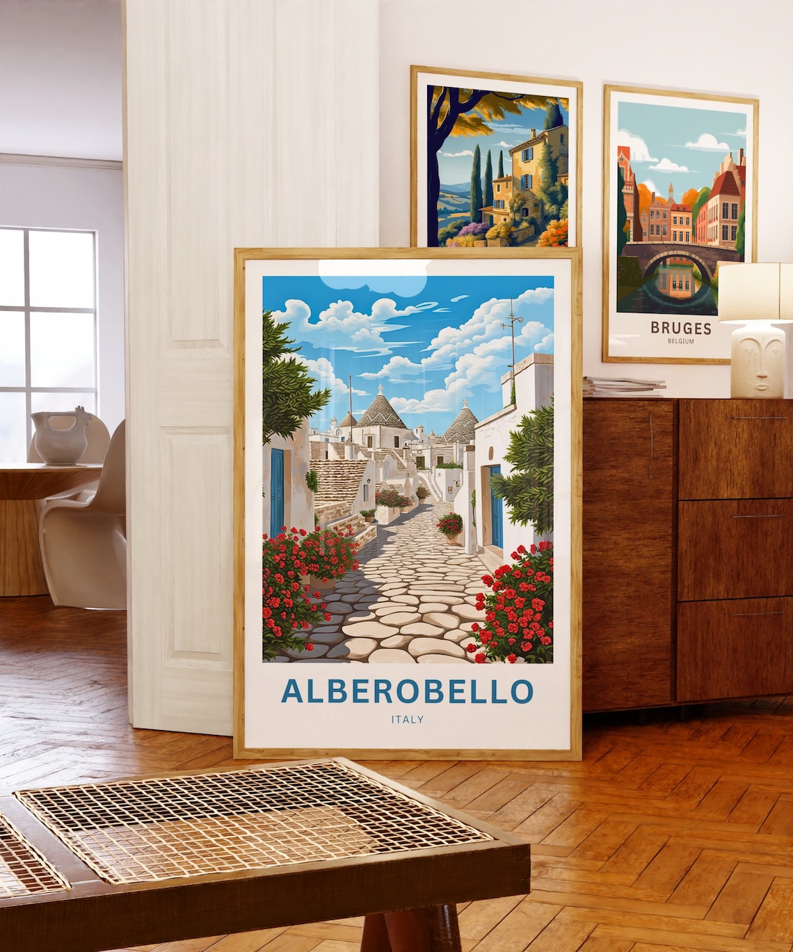 Alberobello Italy Trulli Houses Cobblestone Street Scene Poster - Image 5