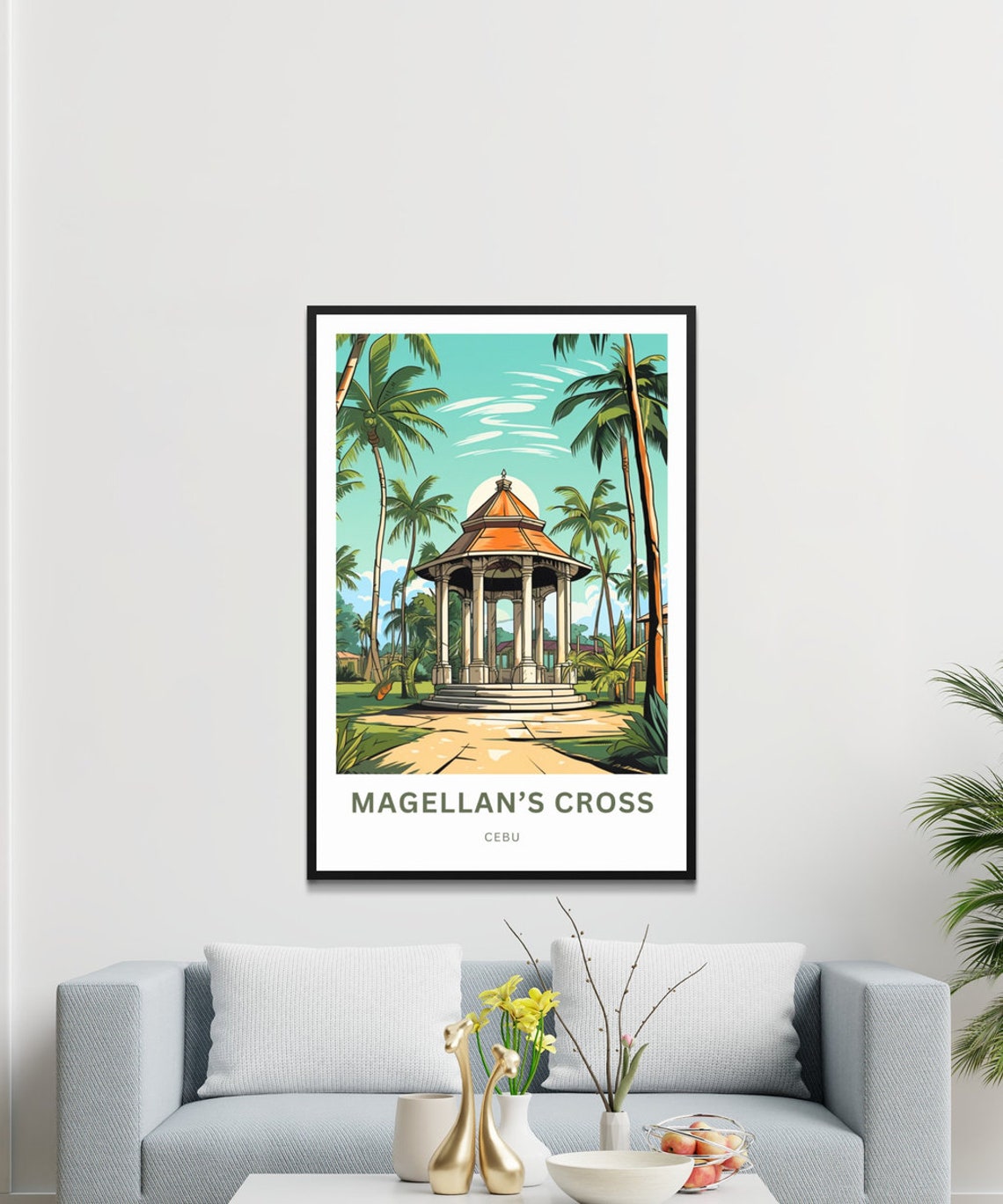 Magellan's Cross Cebu Philippines Personalized Travel Art Poster - Image 3