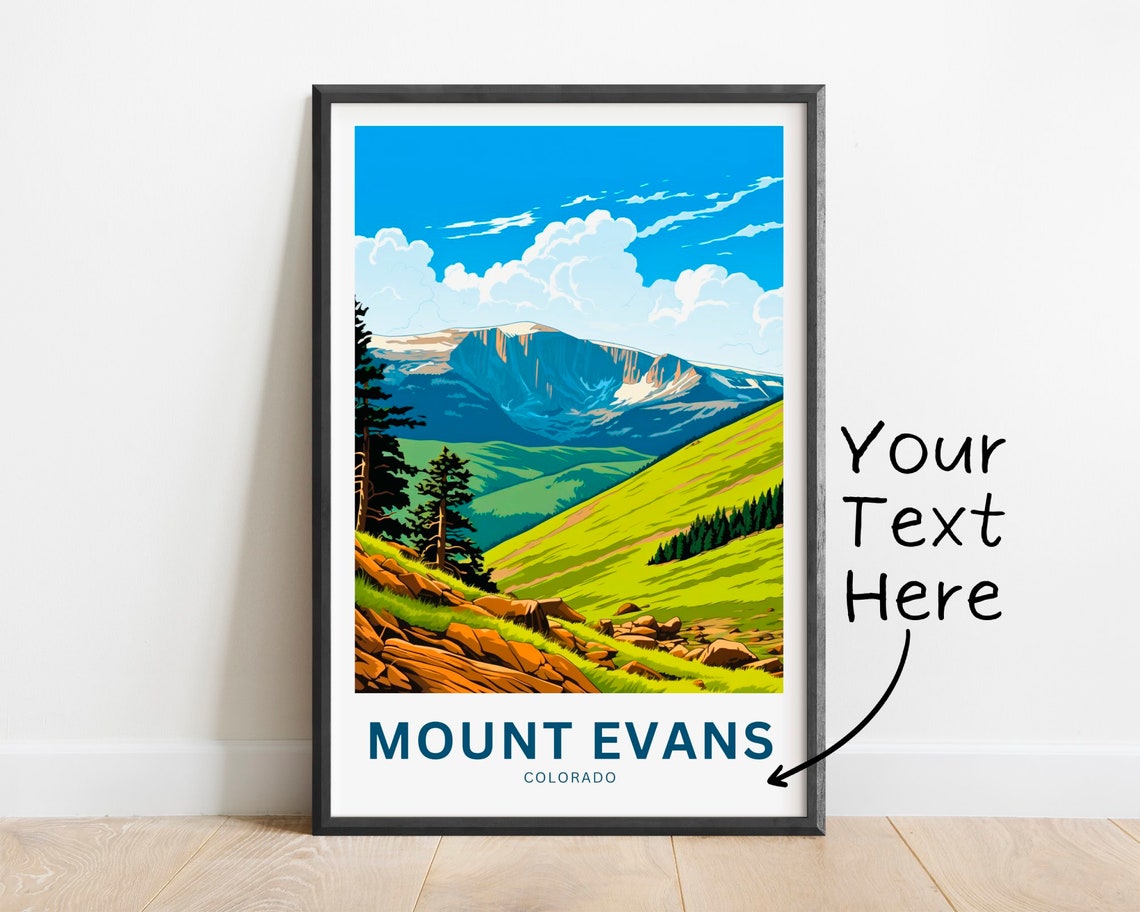 Mount Evans Colorado Alpine Meadow Personalized Travel Poster