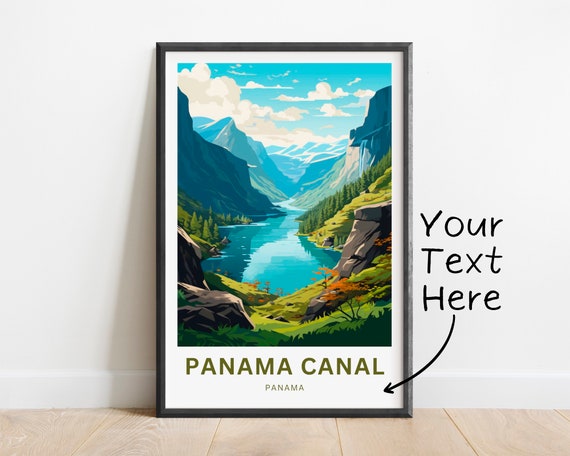 Personalized Panama Canal Travel Print Panama Canal Poster Panama Wall Art Framed Present Gift United States Present