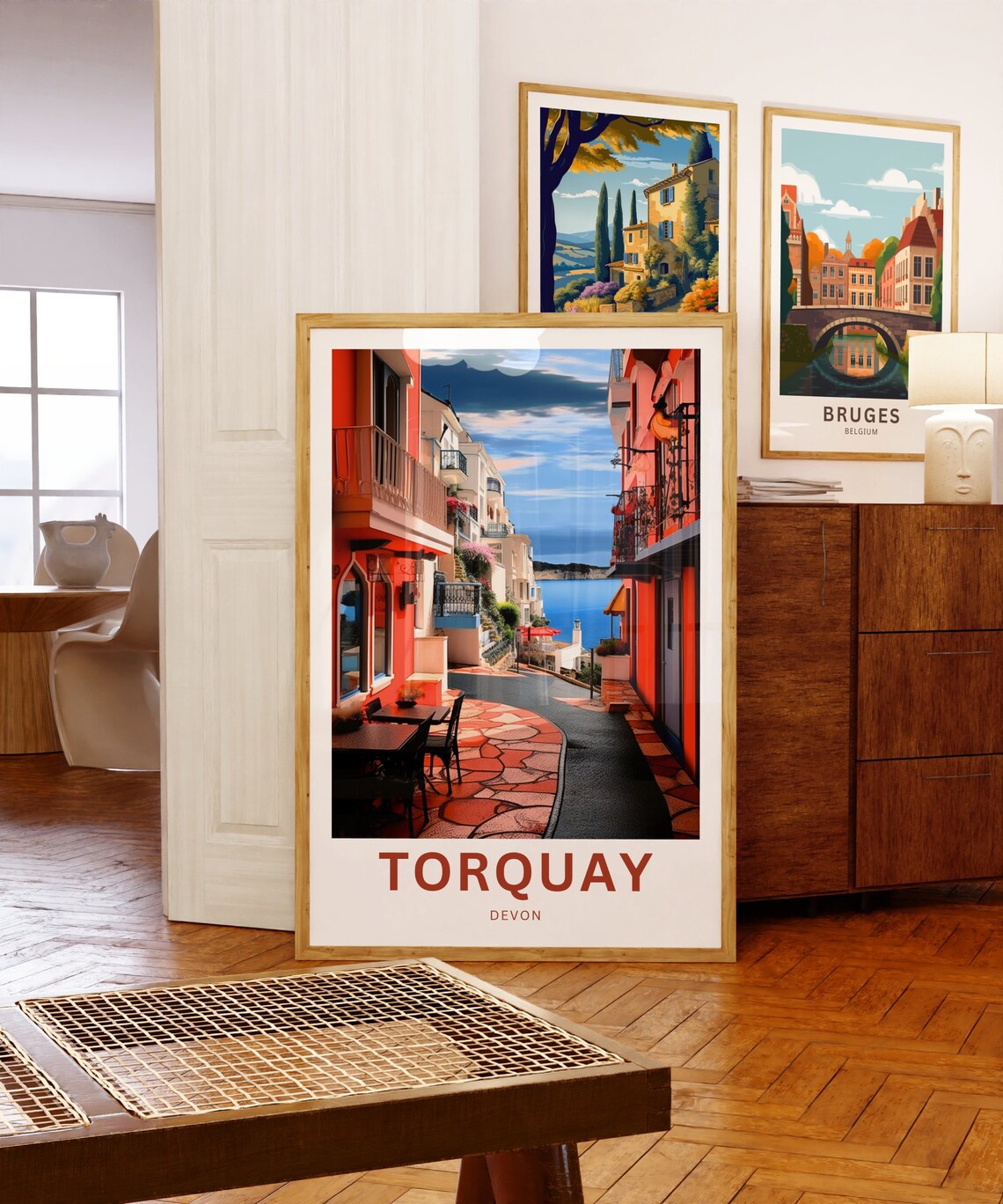 Torquay Devon Colorful Seaside Street Coastal England Travel Poster - Image 5