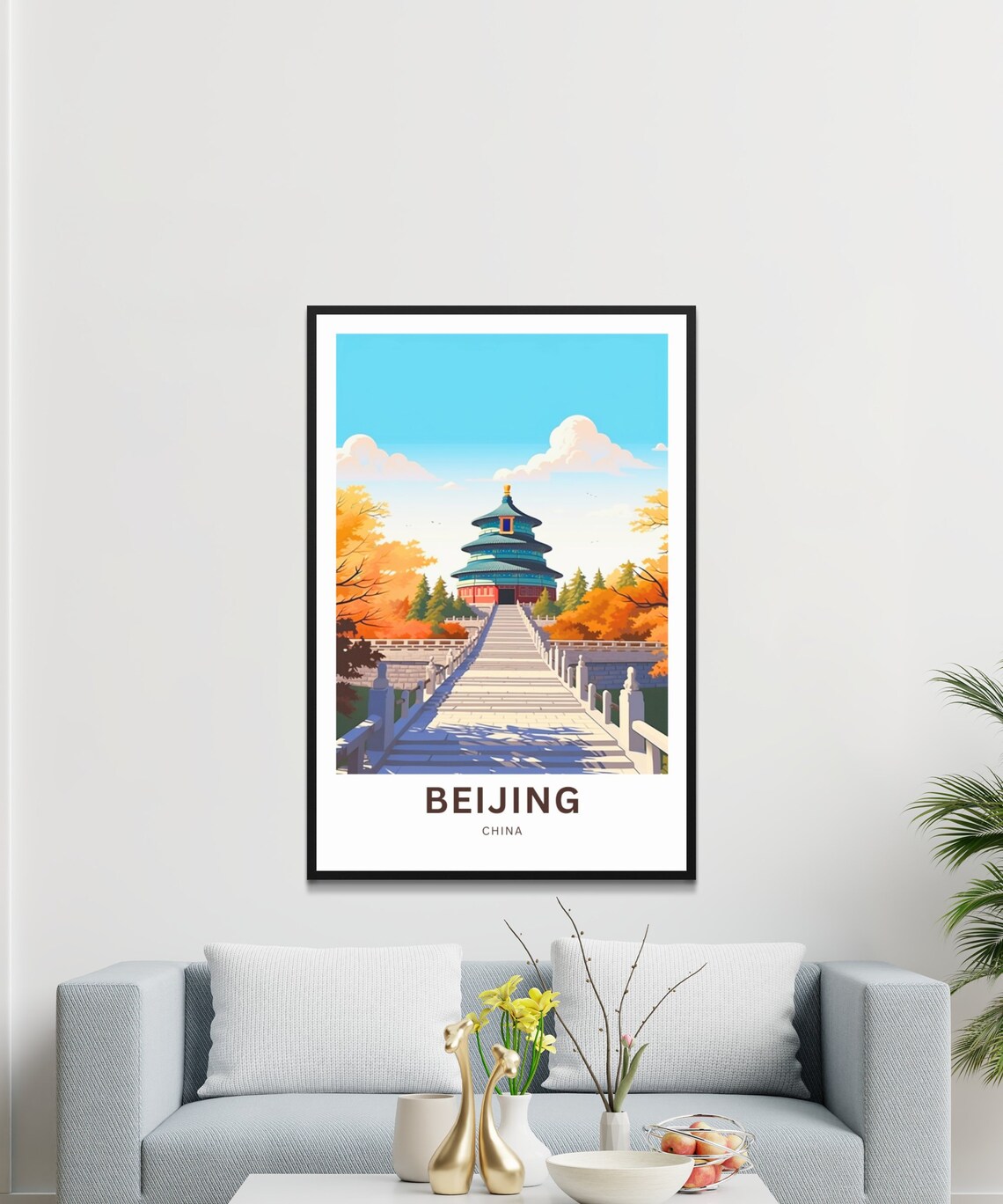 Beijing China Temple of Heaven Autumn Stairs Gardens Travel Poster - Image 3