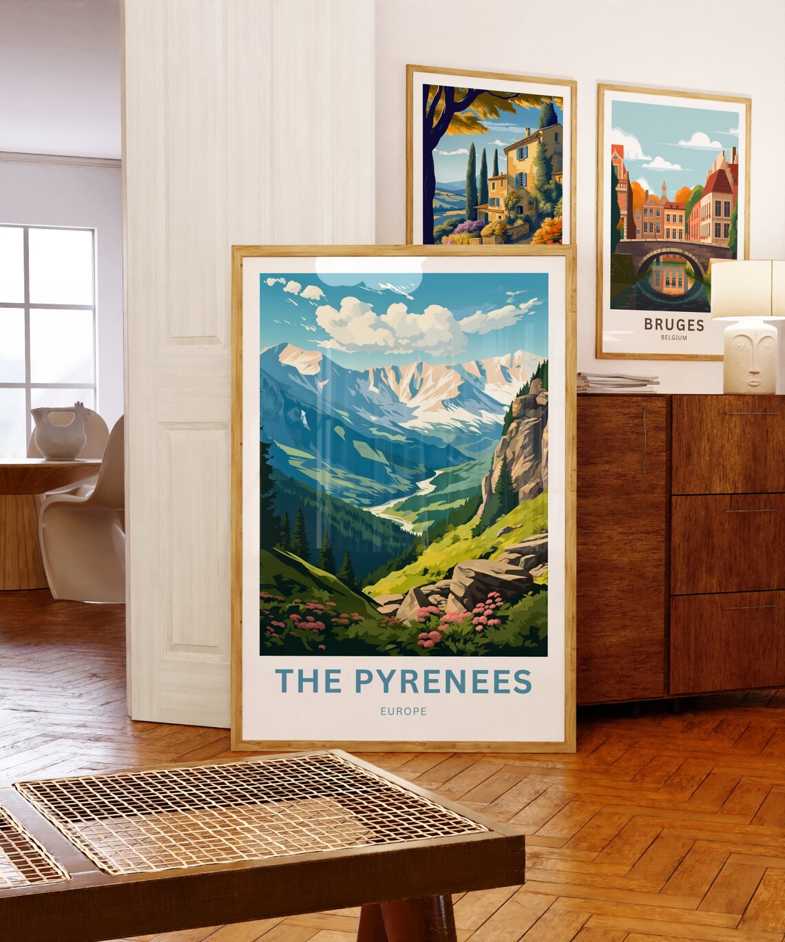 Personalized The Pyrenees Mountain Valley Wildflowers Gift Poster - Image 5