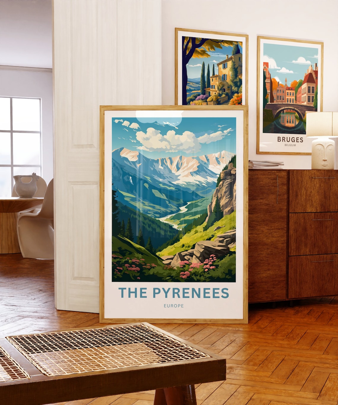 The Pyrenees Europe Snowy Mountain Valley Vintage Travel Poster - Image 5