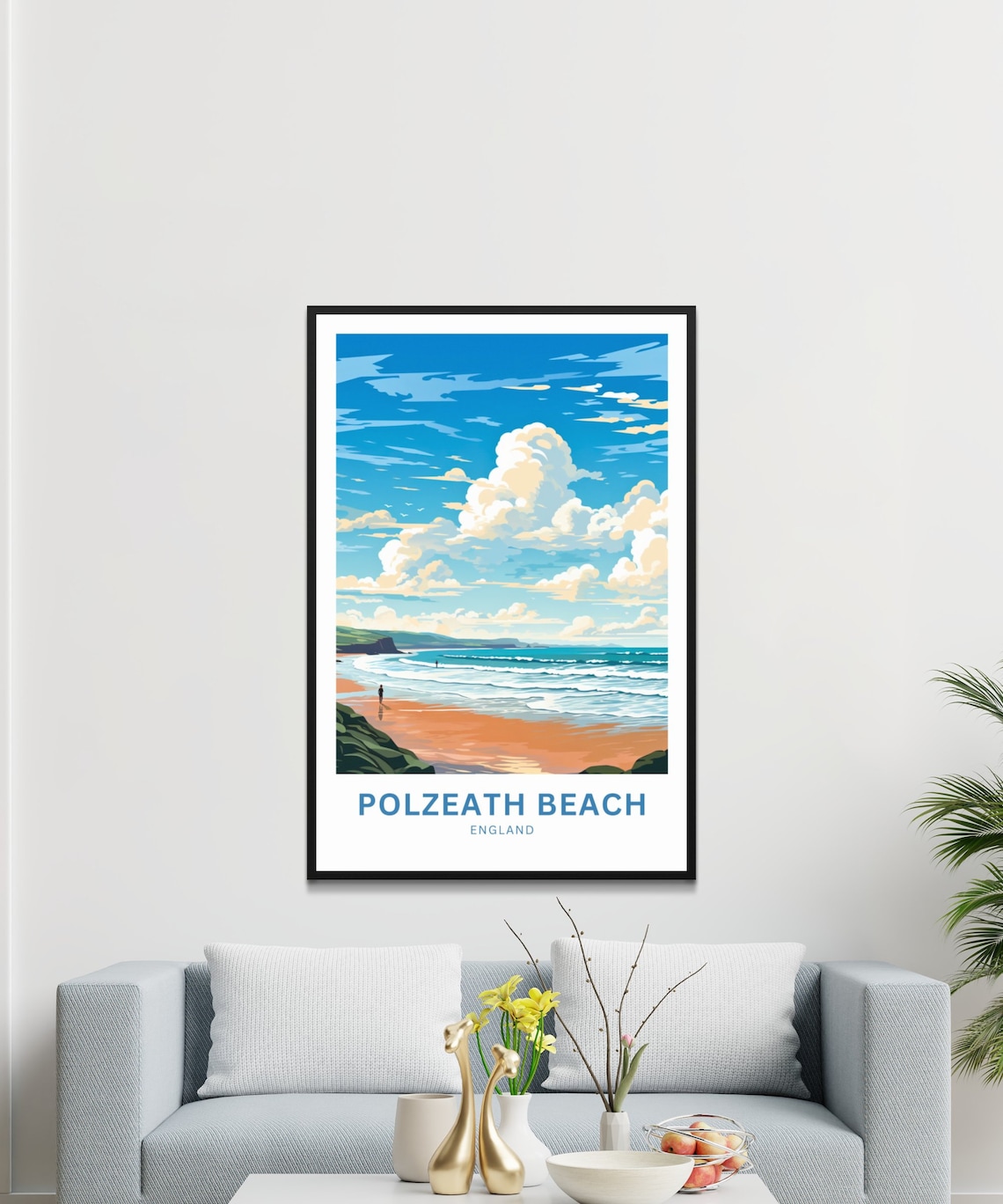 Polzeath Beach England Surf Waves Sandy Shore Summer Travel Poster - Image 2