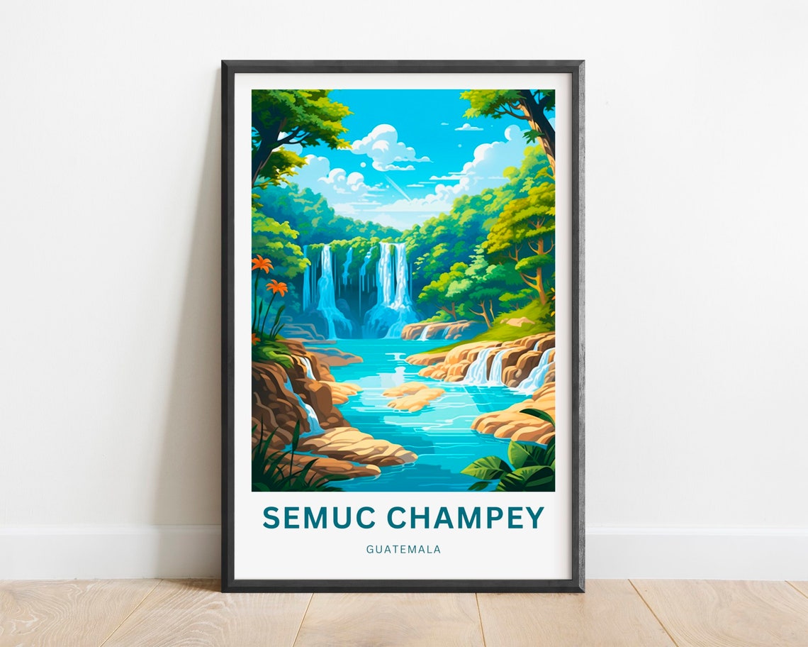 Semuc Champey Travel Print Semuc Champey Poster Guatemala Wall Art Framed Present Gift Mexico Present