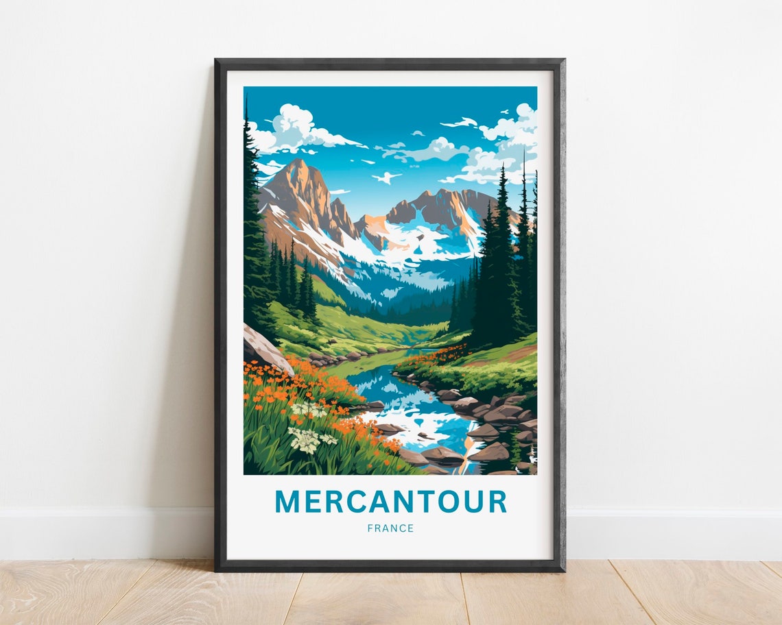 Mercantour France Mountain Stream Glacier Valley Travel Poster
