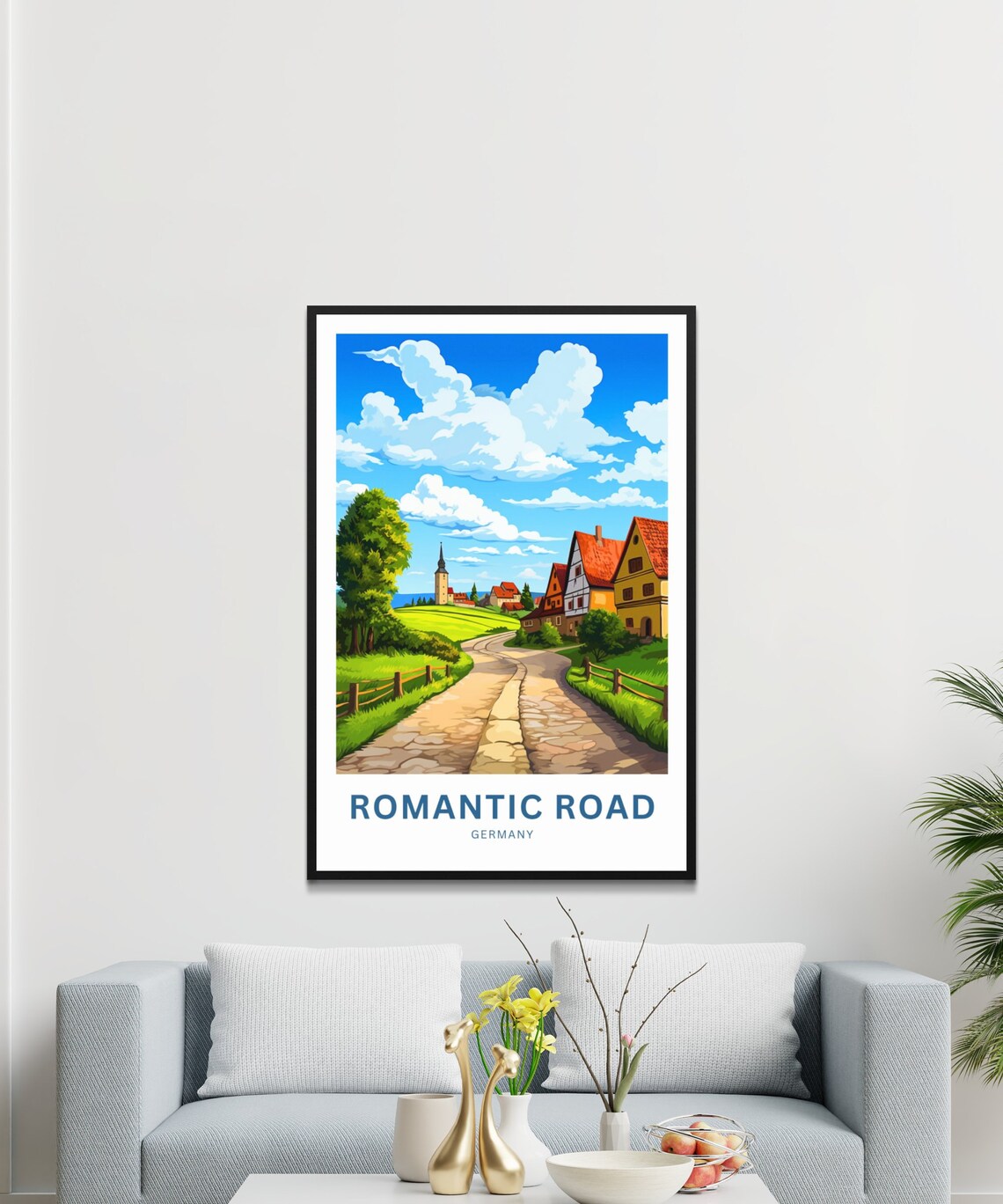 Romantic Road Germany Personalized Country Lane Town Travel Poster - Image 3