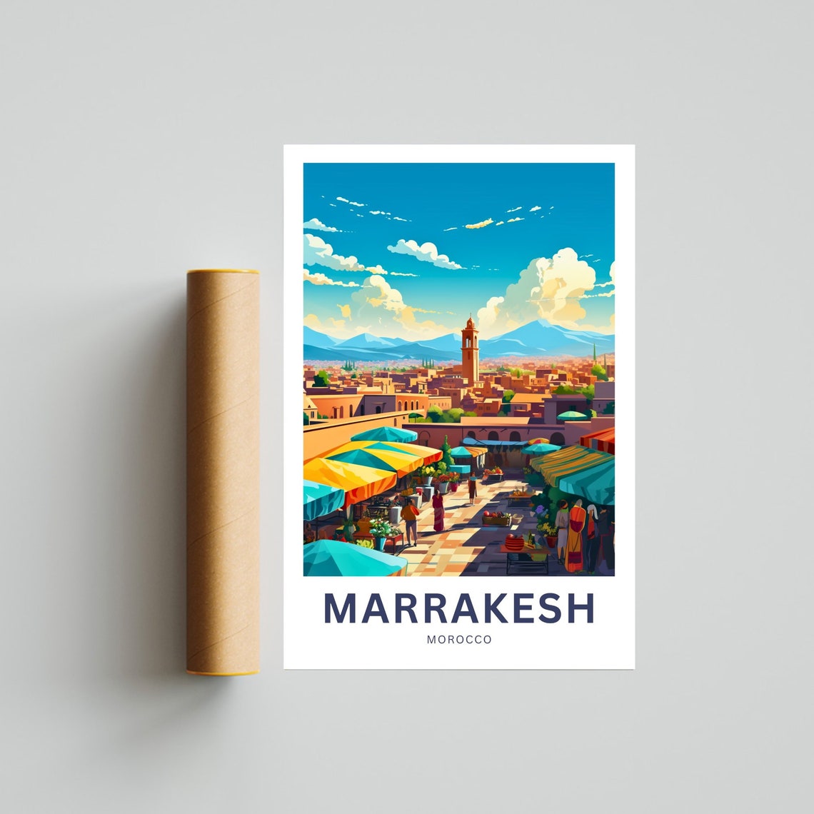 Marrakesh Travel Print Marrakesh Poster Morocco Wall Art Framed Present Gift Morocco Present - Image 4