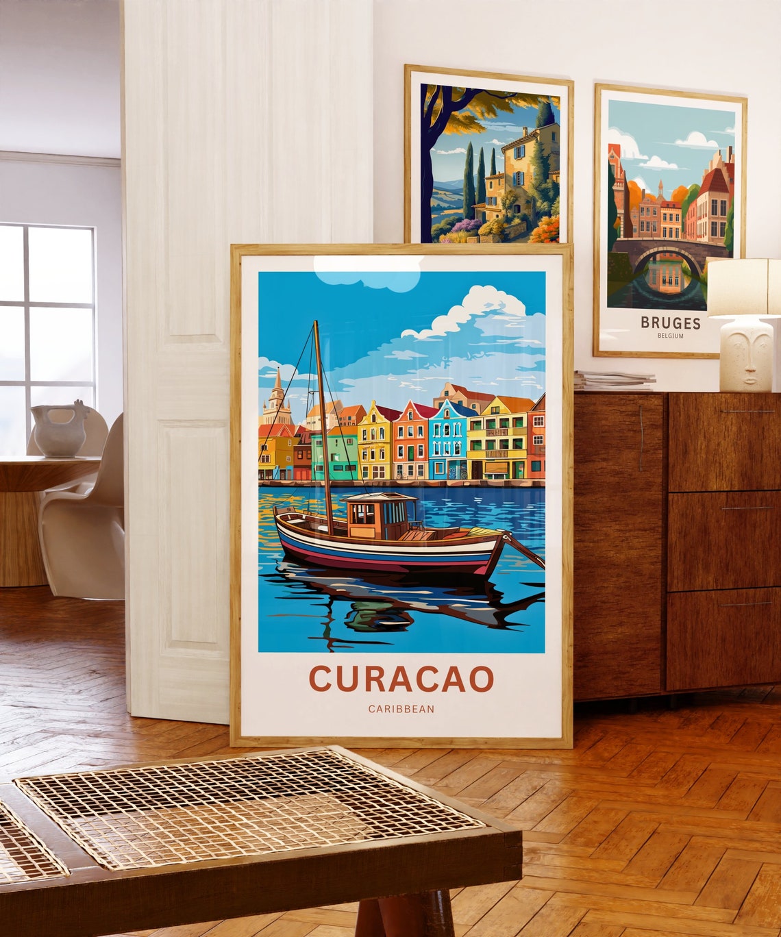 Personalized Curaao Travel Print Curacao Poster Caribbean Wall Art Framed Present Gift Caribbean Present - Image 5