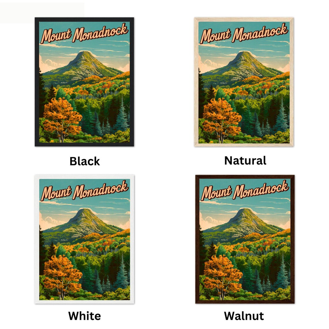 Mount Monadnock New Hampshire Fall Foliage Peak Travel Poster - Image 4