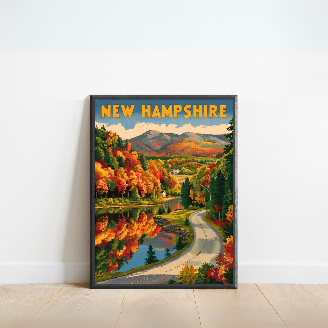New Hampshire Vintage Travel Poster, United States Print