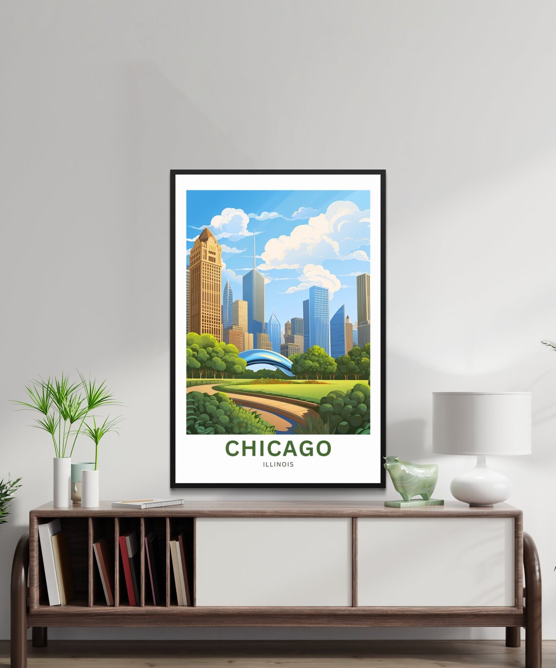 Chicago Travel Poster, Illinois Place Print - Image 2