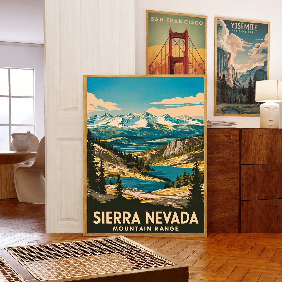 Sierra Nevada Mountain Range Alpine Lake Vintage Travel Poster - Image 5