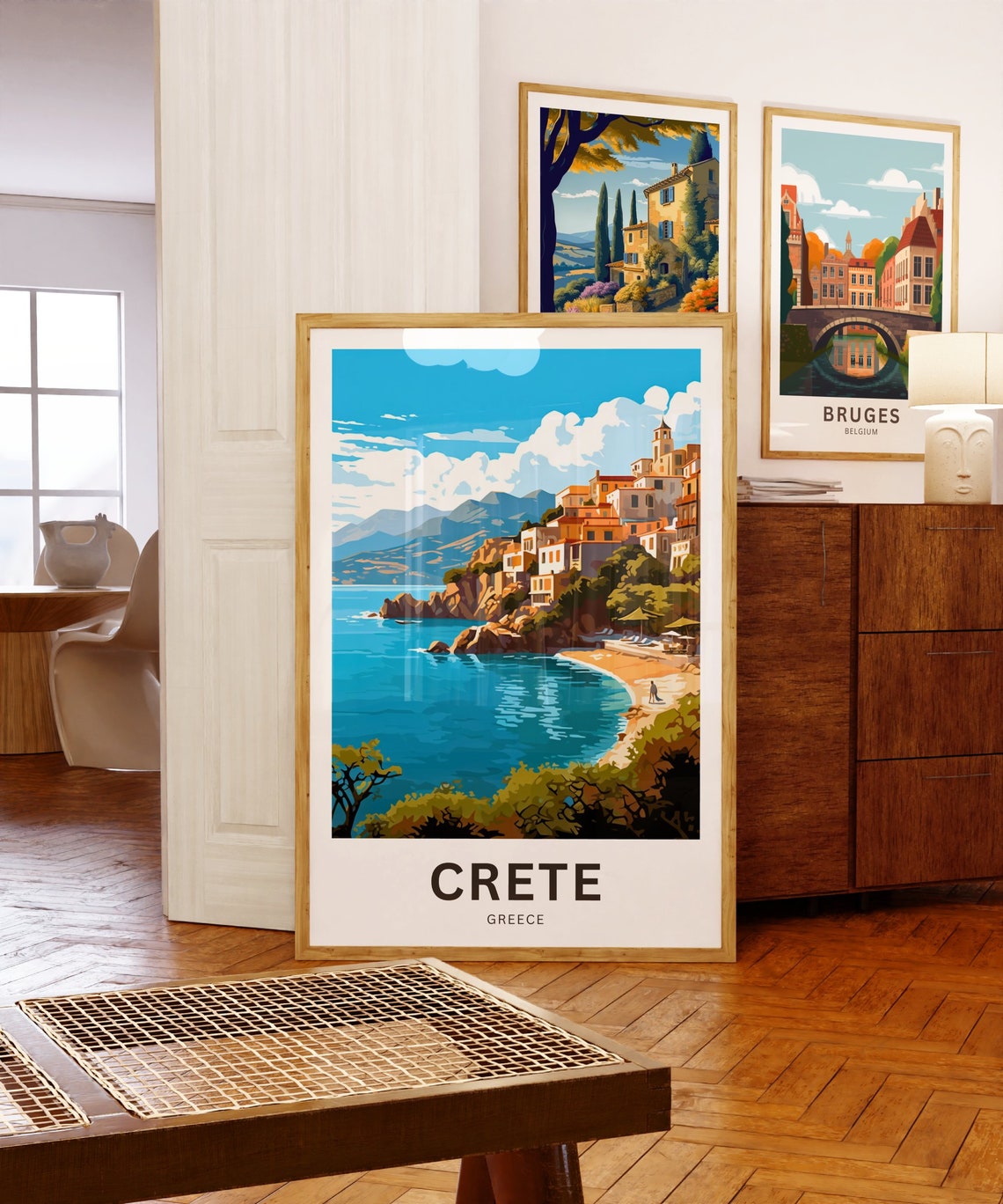 Personalized Crete Greece Turquoise Bay Beach Cove Travel Poster - Image 5